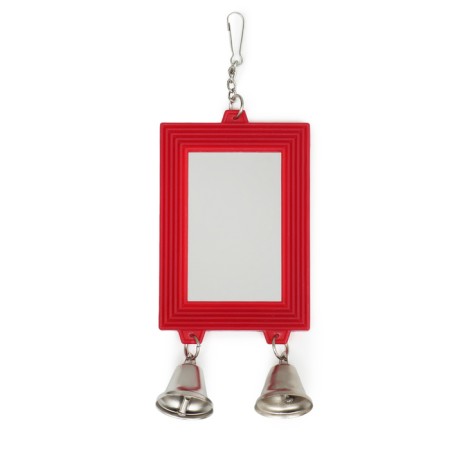 Toy for birds "Reflection" with a bell, 13.5 x 6.8 cm, mix of flowers-2