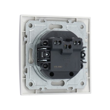 Tot Elegant switch, 10 a, 2 cl., Hidden, silver-3