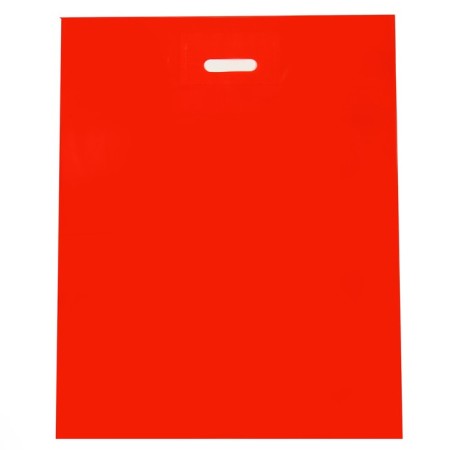 Polyethylene package with a cut handle, red 50-60 cm, 70 μm