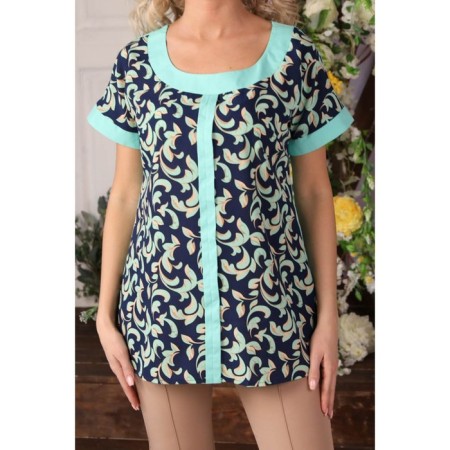 Female blouse, size 42, turquoise color-12