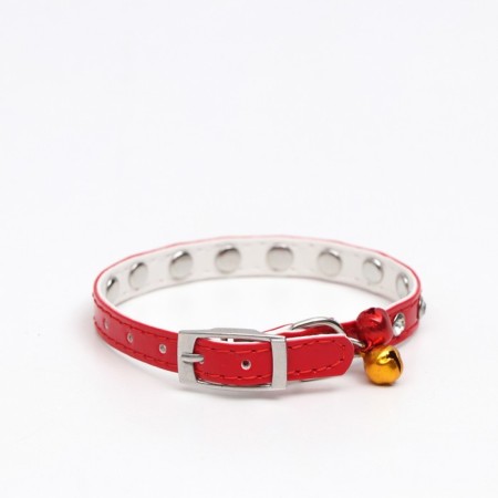 A collar with round rhinestones, 28 x 1 cm, Osh 21-25 cm, arts. The skin, red-1