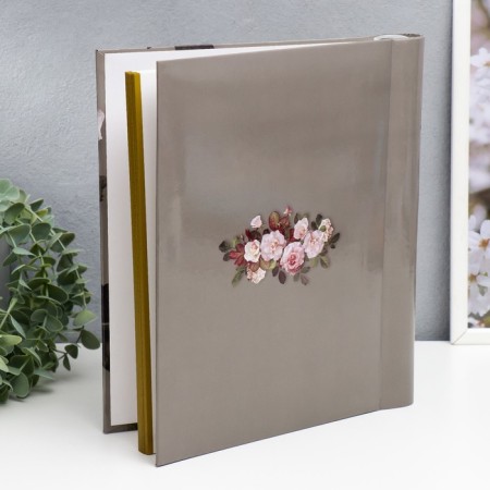 Photo album on 30 magnetic sheets 23x28 cm "Roses on gray"-1