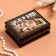 Casket "Ballerina with a dog", black, 8 × 10.5 cm, lacquer miniature