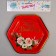 Paper plate "Happy Birthday", in a set of 6 pieces, red color