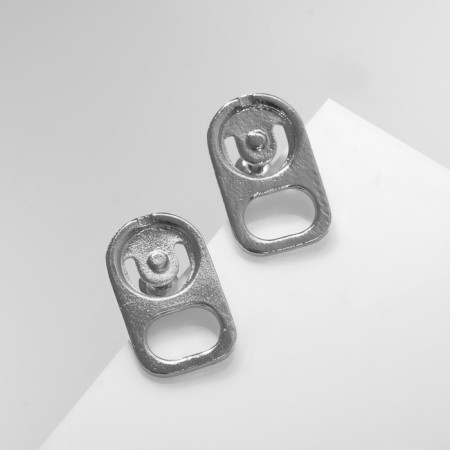 Earrings Metal "Key-Rolle", Silver Color-1