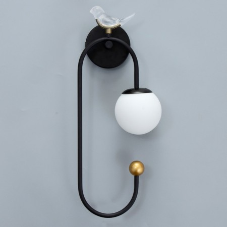 Bra "bird" E27 40W LED 2W gold-black 20.5x12x44.5cm-3