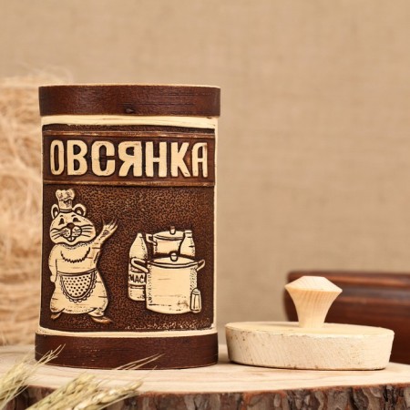 Tueyes "Homka" for oatmeal, 18 cm, d = 10 cm, 1 l, birch bark-2