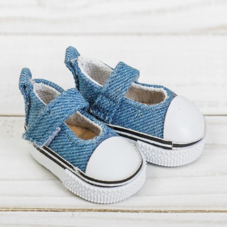 Semicircks for dolls, sole length 5 cm, jeans color