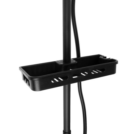 The shower system Zein Z3862, mixer, tropical and hand watering can, shelf, brass, black-11