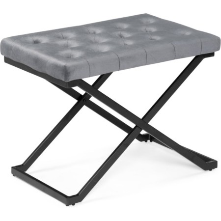 Herman Metal/velor stool, black/gray 64x43x49 cm