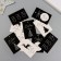 Cardboard "Happy New Year", black and white set 10 pcs (5 types) 4x6 cm