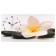 Carty watch is wall-mounted, on canvas, interior, silent "white flower on stones", 40 x 76 cm 20451
