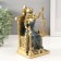 Souvenir Polystone "Goddess Femis on the throne" golden with blue 19x10x9 cm