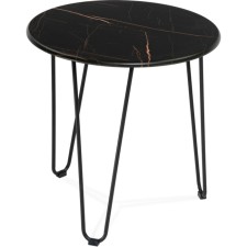 Журнальный стол Шани кварц черный/металл, черный 60x60x62 см