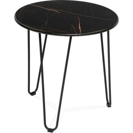 Shani quartz coffee table black/metal, black 60x60x62 cm