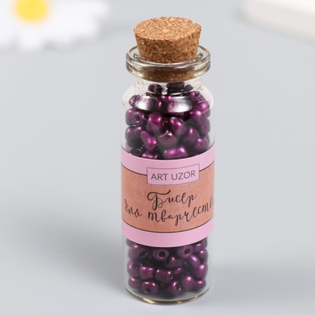 Bead 6/0 in the bottle "Eggplant" 20 g ceramic shine 6x2x2 cm