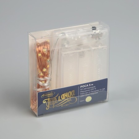 Garland “thread” 5 m Rosa, IP20, copper thread, 50 LED, glow warm white, flickering of all LEDs, AAH3-5