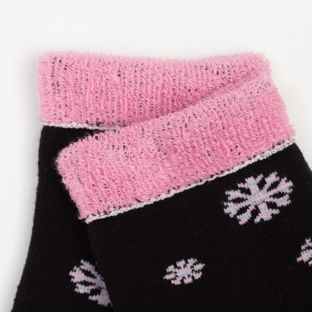 Women's socks "Snowflakes", black color, size 23-25-2