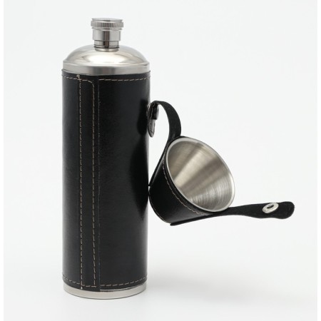 Alcohol flask, stainless steel, gift, 300 ml, with 3 piles of 30 ml-1