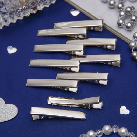 The base for the hairpin, clamp 4.5 cm, silver-1