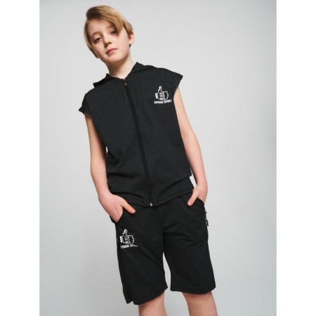 Sports suit for a boy, height 146 cm, dark gray color-4