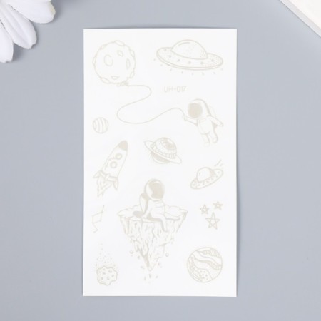 Tattoo on the body Black waterproof "Space Stories" mix 10.5x6 cm