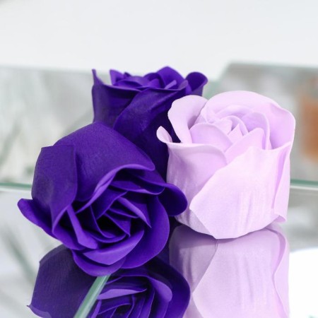 Soap roses, purple and white, set 4 pcs.-3