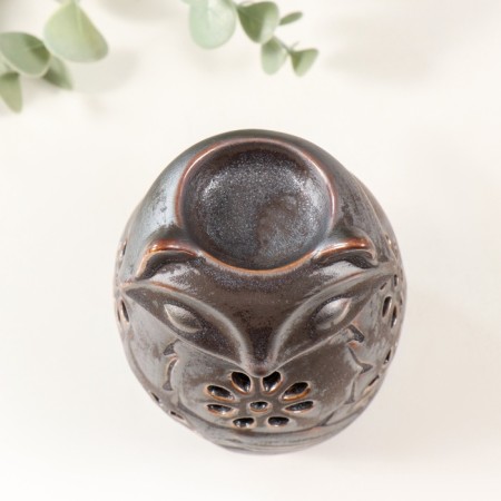 Ceramics candlestick per 1 candle "fox" brown 7.5x7.5x11 cm-5