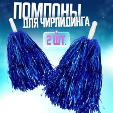 Pompons 2 pcs, the color is blue