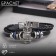 Bracelet skin "owl", black color in silver, l = 20 cm