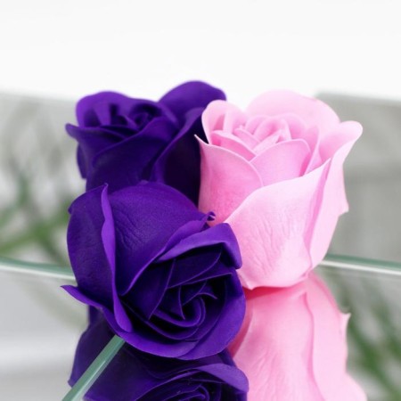 Soap roses, purple and pink, set of 11 pcs.-3