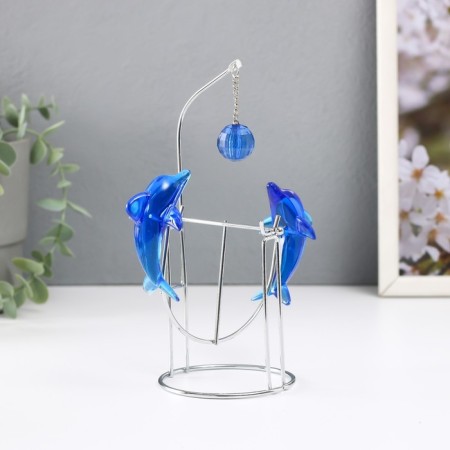 Dolphins pendulum opposite each other with a ball of 9 x 15 x 19.5 cm-4