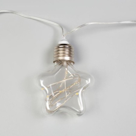 Garland “thread” 3 m with nozzles “star bulbs”, IP20, transparent thread, 80 LED, white glow, 8 modes, 220 V-3