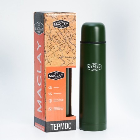 Thermos "Maclay", 750 ml (guarantee 5 years), retains heat 24 hours, green