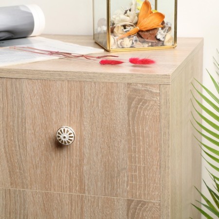 Handle button RK201, white, with a golden insert, 8 pcs TMP-3