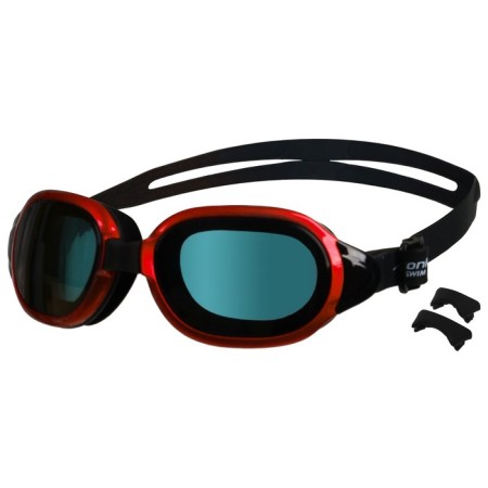 Onlytop swimming glasses, a set of nasal jumpers, black/red color-2