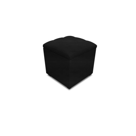 Puff with a lid and weight, 400 × 400 × 420 mm, eco -leather, Marvel Black color