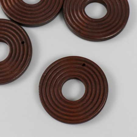 Decor for creativity wood "circles" dark brown 4x4x0.5 cm