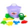 Sanding set of 8 items: Korzin bag, watering can 0.5 l, scoop L16cm. rake, molds 4 pcs.