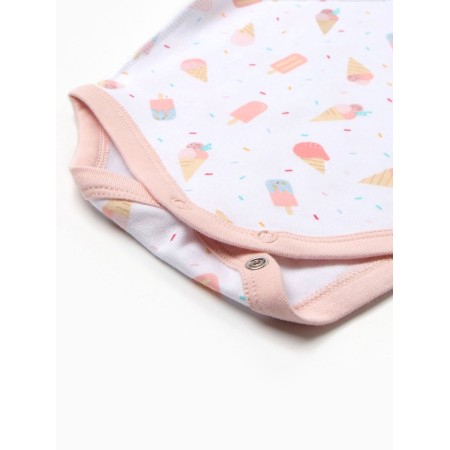 Body baby with a long sleeve, the color is milk, height 68 cm-3
