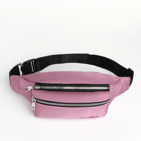 Lightning waist bag, 2 outer pockets, pink color-1