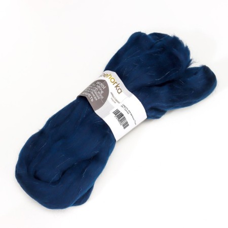 Fasting wool 100% half -toned wool 50g (04 t. Blue)-1