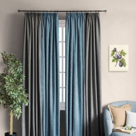 Kerti curtain set, 2x200x270 cm size, blue/gray color