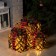LED figure "Brown wicker gifts" 15, 20, 25 cm, textiles, metal, 220 V, glow warm white
