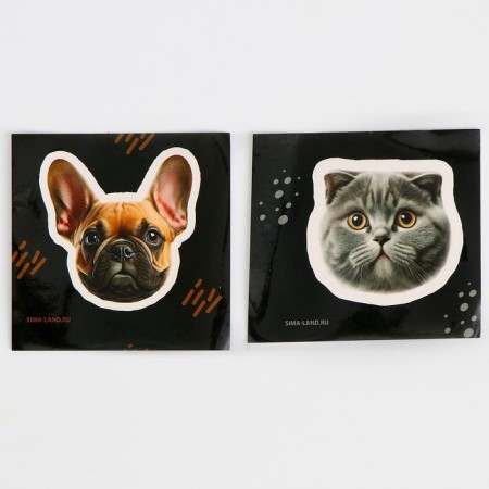 Metal puzzle with puzzles and stickers "cats, dogs", mix-4