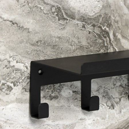 Shelf with hooks "Loft Art", 50 × 11 × 7.5 cm, black color-3