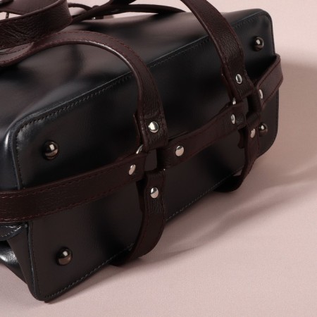 Bagon for a bag of artificial leather, 43 × 35 × 15 cm, brown/silver color-4