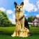 Garden figure "Shepherd with puppies Big" 45x37x71cm