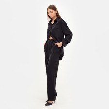 Women's costume (shirt, trousers) minku: Silk pleasure Black color, size 44