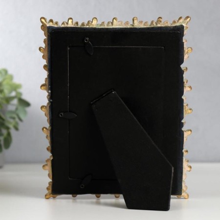Photo frame Polystone 10x15 cm "Venels with leaves" Light gold 21.5x17 cm-3
